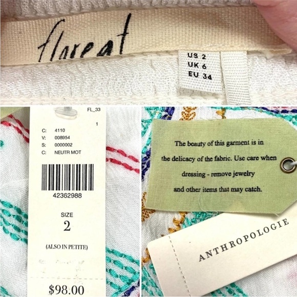NWT Anthropologie Floreats Itzel Embroidered Crochet Spaghetti Strap Halter Top - Picture 8 of 10